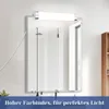 A bathroom mirror with a light fixture above it, reflecting a shower. Anteprima dell’immagine prodotto