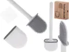 Silikon Toilettenbürste mit Schale weiß Produktbild-Vorschau 1