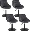 Four dark gray velvet bar stools with black metal bases are arranged in a grid. Náhľad obrázku produktu