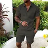 ASKSA Herren Sommer Trainingsanzug Polo Hemd Set Kurzarm Produktbild-Vorschau 3
