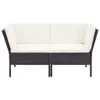 8-tlg. Garten-Lounge-Set mit Auflagen Poly Rattan Schwarz Produktbild-Vorschau 4