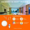 A modern living room with smart lighting and product features. Produktbild-Vorschau