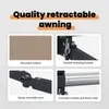 vidaXL Výsuvná markýza, béžová, 350 x 250 cm Náhled obrázku produktu 6