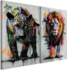 murando - Ensemble d'images artistiques Panthère et lion Voir les images du produit 1