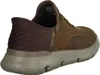 A side view of a brown Skechers slip-on sneaker. Voir les images du produit