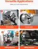 A collage of four images showing different applications of a lathe chuck. Produktbild-Vorschau