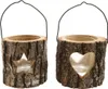 Teelicht Windlicht Holz zum Hängen Tannenholz Ø 11 cm Produktbild-Vorschau 1