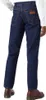A person wearing dark wash jeans and brown shoes, viewed from the back. Produktbild-Vorschau