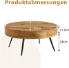Table basse ronde de 70 cm, aspect bois, MDF, pieds en Voir les images du produit 10
