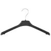 A black plastic hanger with a silver hook, shown isolated against a white background. Produktbild-Vorschau