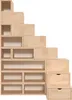 A modular shelving unit arranged in a staircase-like configuration against a white background. Produktbild-Vorschau