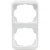 A white electrical outlet frame with two openings. Podgląd zdjęcia produktu