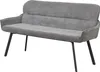 A studio shot of a gray fabric bench with black legs. Produktbild-Vorschau