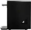 Side view of a black water dispenser with a silver tap and drip tray. Produktbild-Vorschau