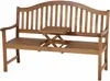 A wooden garden bench with a fold-out table in the center. Produktbild-Vorschau