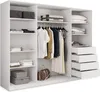A white wardrobe with clothes and luggage inside. Produktbild-Vorschau
