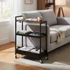 Carrello da nicchia Relaxdays, 3 ripiani, design Anteprima dell’immagine prodotto 2
