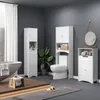 A modern bathroom with white storage cabinets, a bathtub, and a toilet. Náhled obrázku produktu