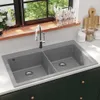 vidaXL Évier en granit double évier gris Voir les images du produit 2