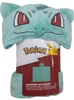 A rolled-up hooded blanket with a Bulbasaur design, presented in its packaging. Náhľad obrázku produktu
