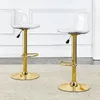 Set di 2 sgabelli da bar oro e trasparenti, regolabili in Anteprima dell’immagine prodotto 3