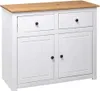 vidaXL Kredens biały 93x40x80 cm drewno sosnowe Panama Podgląd zdjęcia produktu 3