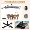 Parasol ogrodowy COSTWAY 250 cm z podstawą, oświetleniem Podgląd zdjęcia produktu 3