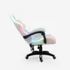 A white gaming chair with RGB lighting is shown from the side against a white background. Produktbild-Vorschau