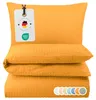 Seersucker Bettwäsche 155x220 Einfarbig Orange Uni gelbe Produktbild-Vorschau 1