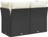 vidaXL Gartensofa mit Kissen 2-Sitzer Schwarz Poly Rattan Produktbild-Vorschau 6