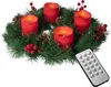 Künstlicher Adventskranz Ø 45 cm mit 4 LED Kerzen aus Produktbild-Vorschau 1