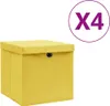 vidaXL Úložné boxy s víkem 4 ks 28x28x28 cm žluté Náhled obrázku produktu 6