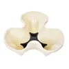 A top-down view of a cream-colored, three-tiered planter. Voir les images du produit