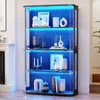 BROTTAR Große runde Vitrine mit 3-farbiger LED-Beleuchtung, Produktbild-Vorschau 12