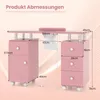 Stół do manicure COSTWAY z elektrycznym odkurzaczem, stół Podgląd zdjęcia produktu 3