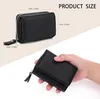 CHAOFANXI Damen Geldbörse Trifold Leder Schwarz mit 6 Produktbild-Vorschau 3