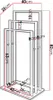 A diagram showing the dimensions of a towel rack. Voir les images du produit