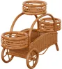KRINES HOME Blumenständer / Blumen-Wagen aus echtem Rattan Produktbild-Vorschau 3