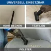 A collage showing a handheld vacuum cleaner being used in different scenarios: cleaning a high ceiling, cleaning textiles, and cleaning upholstery. Anteprima dell’immagine prodotto