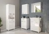 A modern bathroom vanity set with a sink, mirror, and storage cabinets. Náhled obrázku produktu
