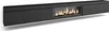 A black, wall-mounted TV cabinet with a central electric fireplace. Produktbild-Vorschau