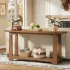Console en bois massif de 140 cm, table étroite pour Voir les images du produit 2