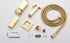 A set of gold-colored bidet spray components and accessories laid out on a light gray surface. Produktbild-Vorschau