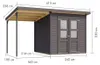 Gerätehaus Merseburg 5 14 mm terragrau inkl. 140 cm Anbau Produktbild-Vorschau 3