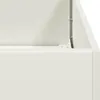 A close-up view of the corner of a white planter box, showing the metal construction and a hinge mechanism. Anteprima dell’immagine prodotto