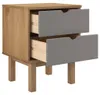 vidaXL Table de nuit OTTA Marron & Gris 45x39x57 cm Pin Voir les images du produit 4