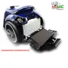 A blue vacuum cleaner with its filter compartment open, showing a white filter and a black foam filter. Produktbild-Vorschau