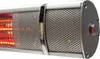 A close-up, studio shot of a silver infrared heater. Produktbild-Vorschau