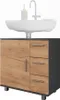 A bathroom vanity with a sink and faucet. Produktbild-Vorschau