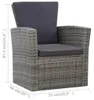 vidaXL 4-tlg. Garten-Lounge-Set mit Kissen Poly Rattan Grau Produktbild-Vorschau 7
